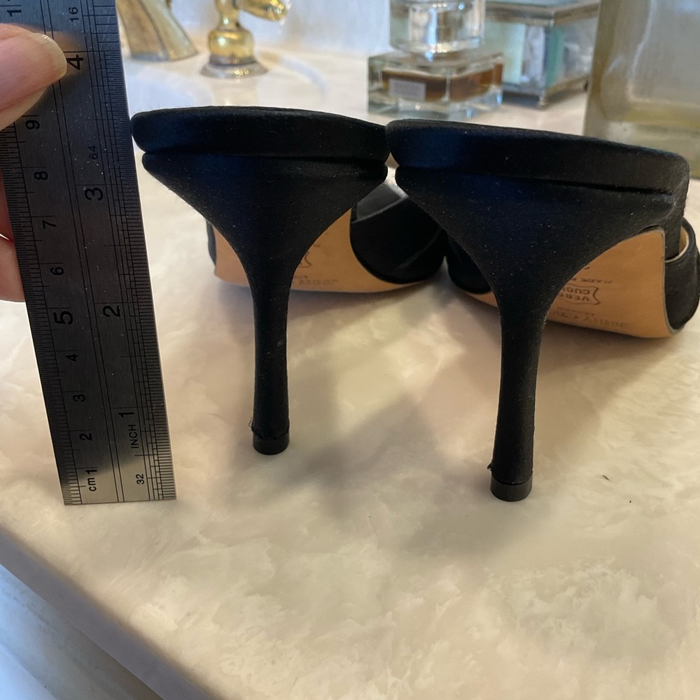 Jimmy Choo Evening Shoes, black w/ crystals. Excellent condition! Size 8.5/39.5 - Picture 14 of 15